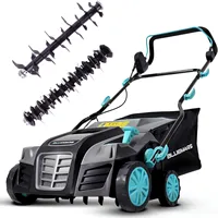 Bluemars Lawn Scarifier and Aerator,2000W Electric Lawn Rake with 40cm Working Width,5 Positions,55L Grass Box, Folding Handle,10M Power Cord