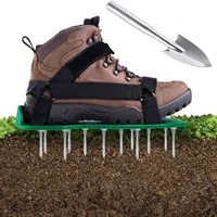 Ohuhu Lawn Aerator Shoes with Stainless Steel Shovel, Free-Installation Aerating Shoes with Hook & Loop Straps, Heavy Duty Spiked Aerating Sandals,...